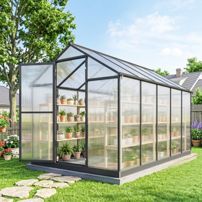 Outsunny Serre Aluminium Polycarbonate 303x183x195cm Transparent