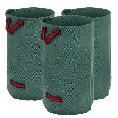 Outsunny 3x120L Waterdichte Tuinafvalzak met Handvatten, Robuust en UV Bestendig Groen