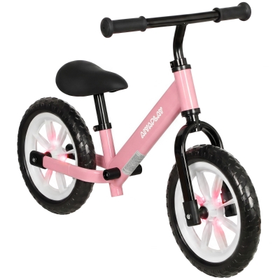 AIYAPLAY Bicicleta de Equilíbrio para Crianças 2-5 Anos com Rodas Luminosas e Silenciosas, Assento e Guiador Ajustáveis, Rosa