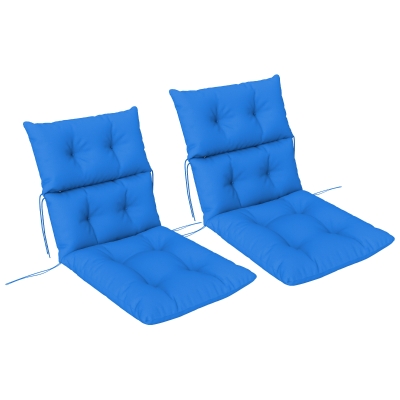 Outsunny Rocking Chair Set Padded Seat Cushions Blue