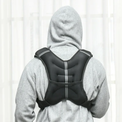 HOMCOM 8KG Weighted Running Vest with Pocket Black