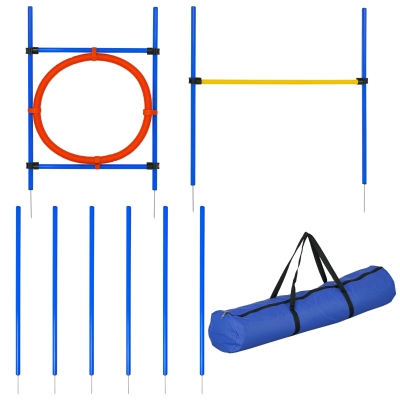 PawHut Kit Agility Chien Bleu Jaune Rouge