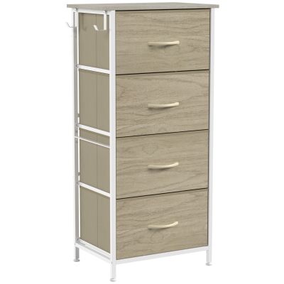 HOMCOM Chest of Drawers 4-Drawer Tall Storage Unit Wood Natural
