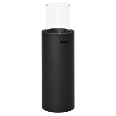 HOMCOM Ethanolkachel bio-ethanolbrander 0.4 L, 1 uur Brandduur 1000W no smoke staal gehard glas zwart 30 x 30 x 94 cm