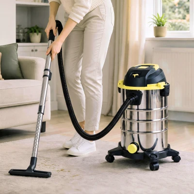 HOMCOM 1400W Vacuum Cleaner, 3-in-1 Wet and Dry Vacuum Cleaner with Blowing Mode and 30L Stainless Steel Tank, Yellow