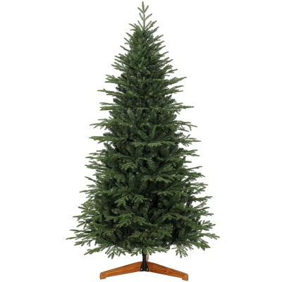 HOMCOM 7ft Artificial Christmas Tree Pine Wood Stand Green