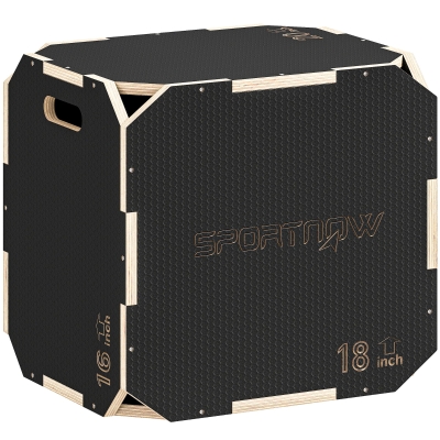SPORTNOW Wooden Plyo Jump Box Non-Slip 20"x18"x16"