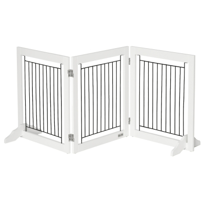PawHut Foldable Pet Gate 3 Panels White
