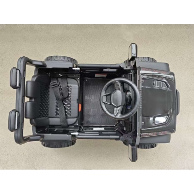 AIYAPLAY Elektro-Kinderauto 12V, Elektrischer Kinder-Buggy, 2-4 km/h, 2 Motoren, Fernbedienung, Lithium-Batterie, Schwarz
