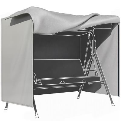 Outsunny Capa para Móveis de Jardim Capa Protetora para Baloiços de Exterior com Fecho de Correr 177x114x152 cm Cinzento
