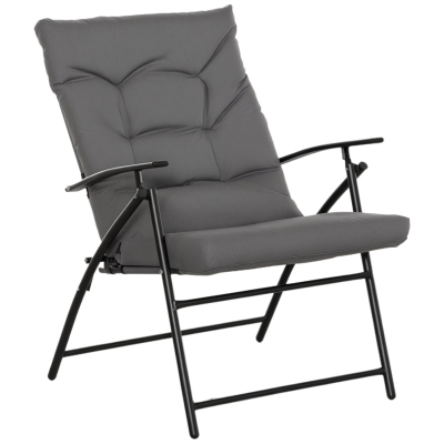 Outsunny Sedia da campeggio 65cm x 65cm x 94cm Grigio