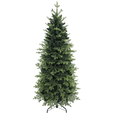 HOMCOM 7ft Artificial Xmas Tree Foldable Steel Stand Green