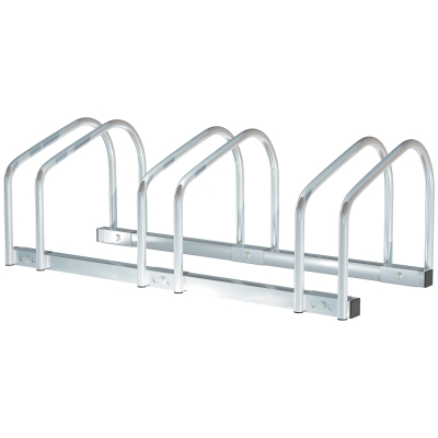 HOMCOM Bike Stand Locking Rack Silver 76L x 33W x 27H