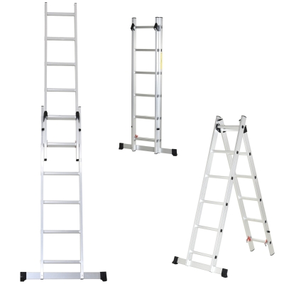 HOMCOM Échelle Aluminium 2,5m Pliable Portable Antidérapante