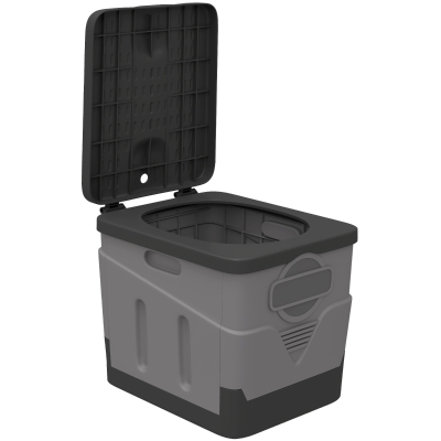 Outsunny Sanita Portátil de PP com 12 Pacotes de Agente Solidificante e 12 Sacos Carga 100kg Exterior Cinzento Escuro