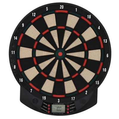 HOMCOM Alvo Eletrónico com 6 Dardos e 30 Pontas, Ecrã LCD, 26 Jogos e 185 Variações, para 8 Jogadores