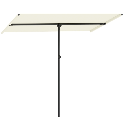 Outsunny Parasol Beige 180 Gradend Draaibaar en Hoogteaanpasbaar met Aluminium Paal 150x205cm