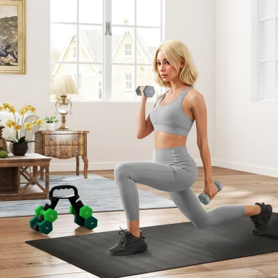 SPORTNOW Set di 6 Manubri con Supporto 2 x 3kg, 2 x 4kg, 2 x5 kg