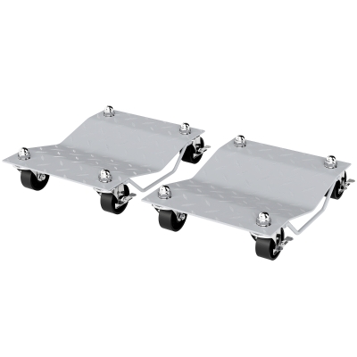 DURHAND manoeuvreerkrikken 2 stuks manoeuvreerhulp bandenwisselkrik met 4 rollen voor auto's grijs 40,5 l x 30 b x 13,5 h cm | Aosom.de