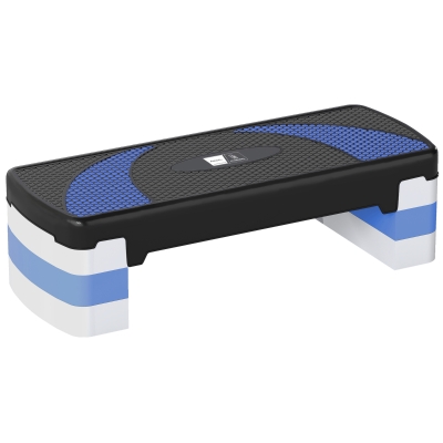 Aosom Stepper Fitness Hauteur Réglable Antidérapant Noir Bleu