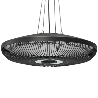 Outsunny Hanging Electric Patio Heater with LED Light, 1000/2000 W IP65 Outdoor Infrared Heater with Touch/Remote Control, Black