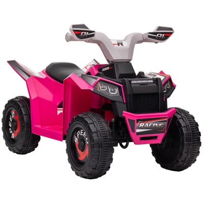 HOMCOM Elektrische Kinderquad, 2,5 km/u, Voor- & Achteruitgang, voor 18-36 Maanden, Roze