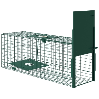 Outsunny Gabbia Trappola per Topi Porta Singola Verde 80x25x30 cm