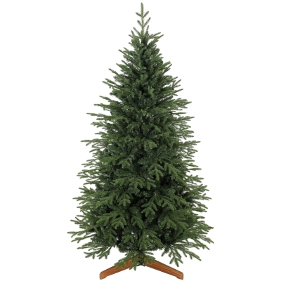 HOMCOM Artificial Christmas Tree 180cm Hinged Pine Wood Stand Green