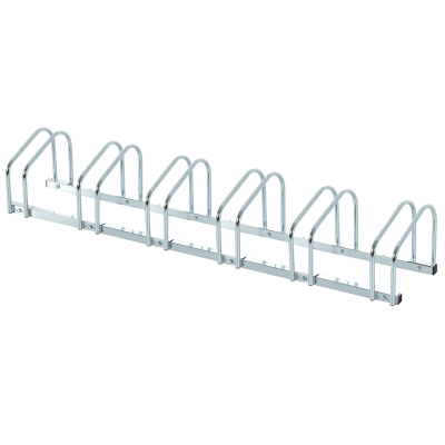 HOMCOM Râtelier 6 Vélos Support Acier Argent 65mm