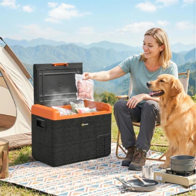 Outsunny Glacière Électrique 40L Portable Orange/Noir