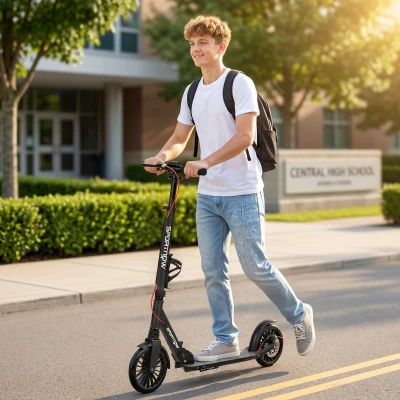 SPORTNOW Cityroller Aluminium Höhenverstellbar & Klappbar Scooter mit 200 mm PU-Räder ABEC-7 Kugellager Dual-Bremssystem