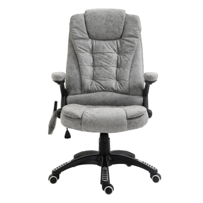 Vinsetto Chefsessel mit Massage- & Wärmefunktion, ergonomisch, verstellbar, bis 120kg, Grau