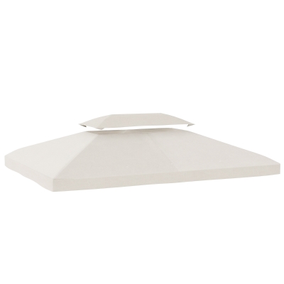 Outsunny Toldo de Substituição 4x3 m com Teto Duplo Orifícios de Drenagem e Proteção UV Apenas Toldo NÃO Inclui Estrutura Creme