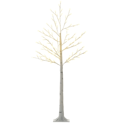 HOMCOM Árvore Sintética Altura 150cm com 120 Luzes LED IP44 Ajustável em 3 Modos Ramos Flexíveis 20x20x150cm Branco