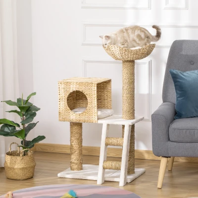 PawHut Arbre Chat Centre Activités 100,5cm Quenouille