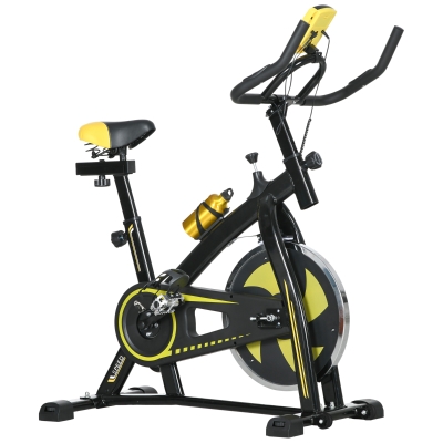 SPORTNOW Heimtrainer, leise, anpassbarer Widerstand, Pulssensor, Monitor, Gelb