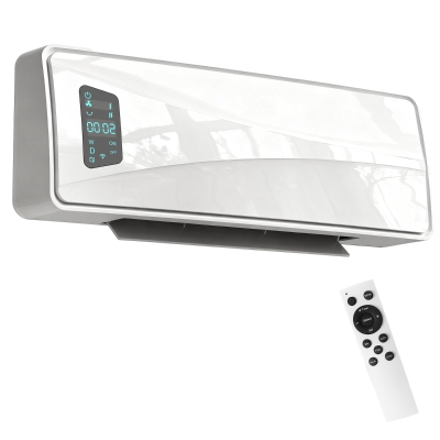 HOMCOM Aquecedor Elétrico de Baixo Consumo de Parede 2000W com 3 Modos Ecrã LED Termostato Temporizador e Oscilação 54x18,7x14,5 cm Branco