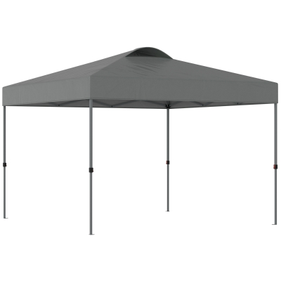 Outsunny Garten-Pavillon, Faltpavillon, Festzelt, Gartenzelt inkl. Heringe Abspannseile, Oxfordstoff, 2,99 x 2,99 x 2,64 m, Grau