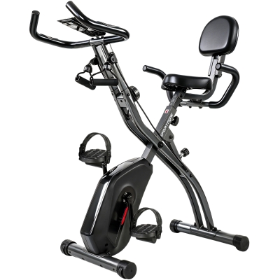 SPORTNOW 4 in 1 Heimtrainer Fahrrad Klappbar Leise Liegeergometer mit LCD Monitor Bluetooth Herzfrequenz Sensor Widerstandsband