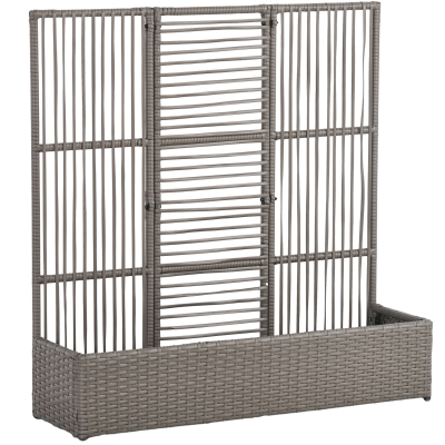 Outsunny Blumenkasten mit Spalier, wetterfest, Polyrattan, 103 x 29 x 103 cm, Grau