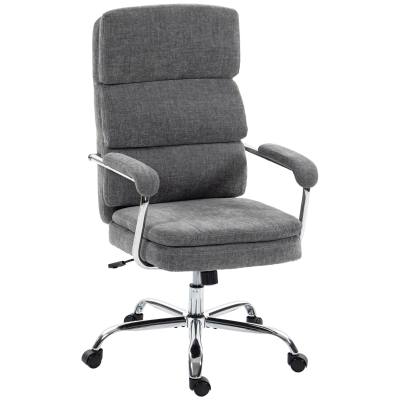 HOMCOM Home Office Bürostuhl, höhenverstellbarer 360° drehbarer Schreibtischstuhl für das Homeoffice, Grau