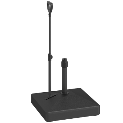 Outsunny Base para Chapéu de Sol Suporte para Chapéu de Sol com Rodas de Pé Recarregável com Água 45L ou Areia 55 kg  Preto