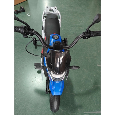 AIYAPLAY Moto Électrique BMW 12V Bleu Roulettes 3-8 Ans