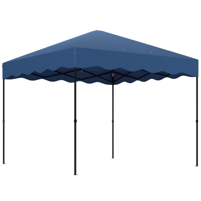 Outsunny Tenda Dobrável Pop UP Tenda 3x3 m Tenda para Eventos com Proteção UV50+ Altura Ajustável e Bolsa de Transporte Azul