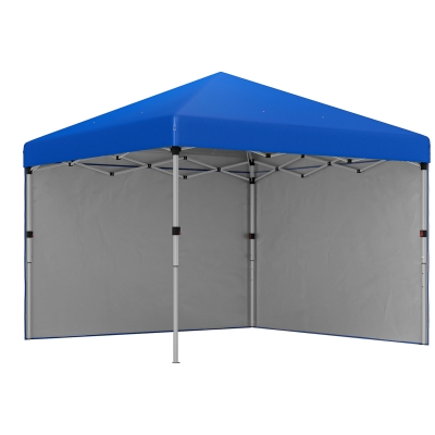 Outsunny Tenda Dobrável Pop-up 3x3 m com 2 Laterais Anti-UV Altura Ajustável Sacos de Areia e Saco de Transporte Azul