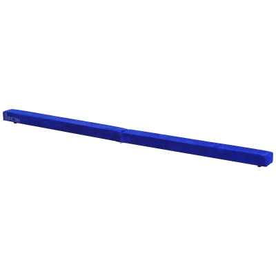 HOMCOM Faltbarer Schwebebalken, rutschfest, Wildlederbezug, robustes Holz, 210 x 10 x 6,5 cm, Blau