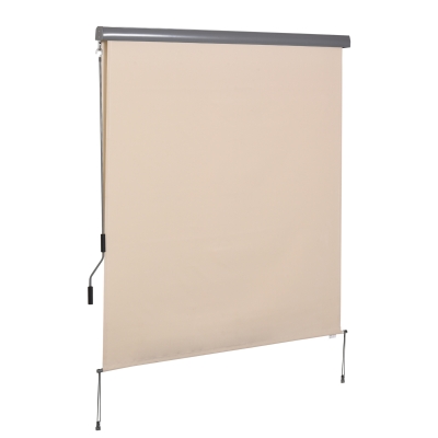 Outsunny Store Enrouleur 2,5x1,6m Aluminium Polyester Crème