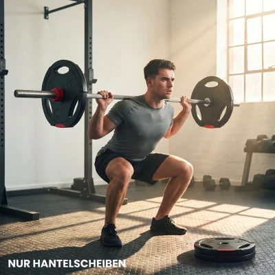 SPORTNOW 4er Gewichtsplatten-Set für Training, Fitnessstudio, Heimtraining, Stärke-Training, 2 x 5 kg und 2 x 2,5 kg, Schwarz