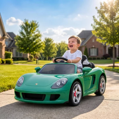 AIYAPLAY Auto Elettrica per Bambini Porsche Carrera GT, Verde