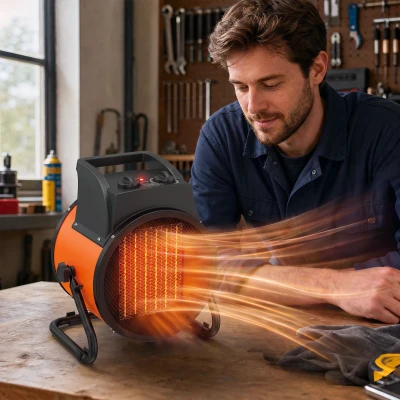 Outsunny Industrial Fan Heater 5000W Ceramic Adjustable Handle